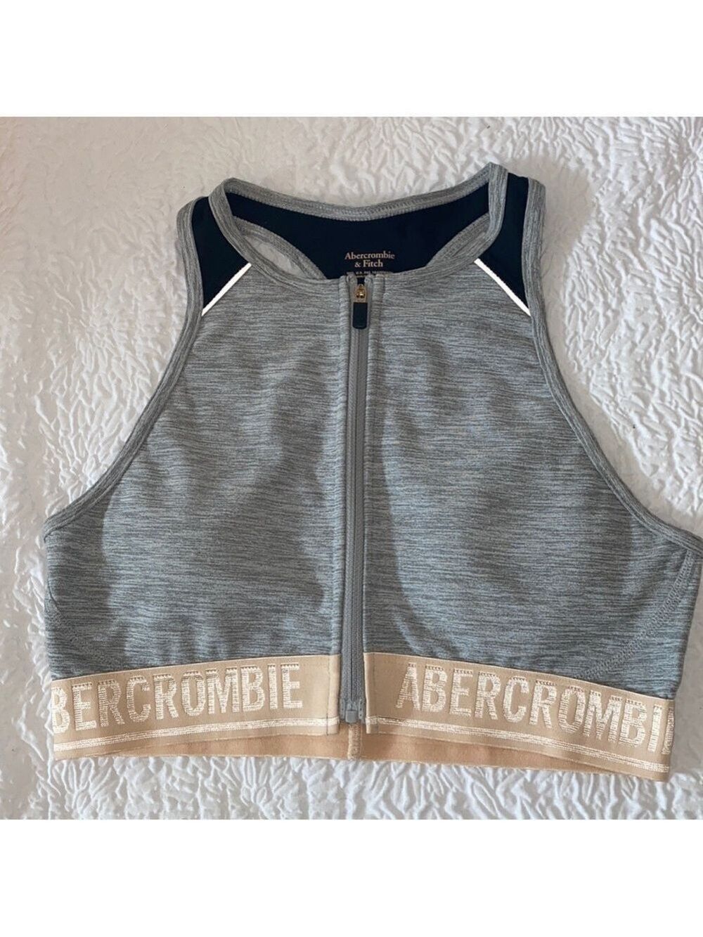 Abercrombie & Fitch Racerback Zip Up Sports Bra